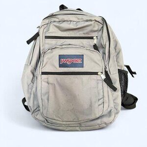 Jansport Big Student Gray Backpack Extra Laptop Pocket Large School Travel Bag